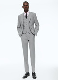 3-piece suit in grey fresco wool canvas - C3BALG-BC52-29