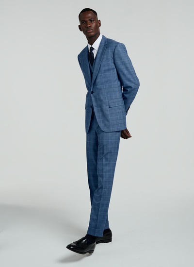 Men's suit light blue super 130s virgin wool Fursac - 22EC3VOXX-SC14/35