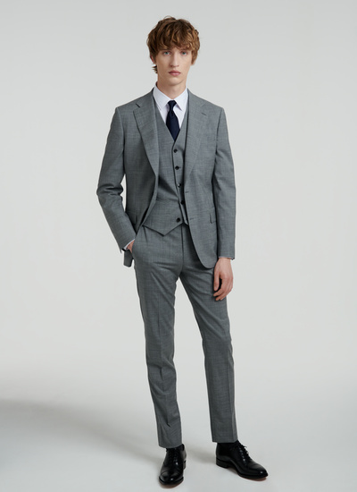 Men's suit light grey virgin wool Fursac - 22EC3VOXO-VC25/29