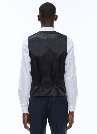 Fursac men's suit - Navy blue navy blue wool serge 3-piece suit C3AVOX-B570-31