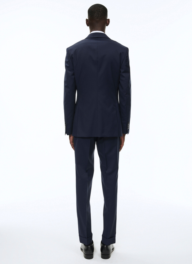 Men's blue, navy blue virgin wool suit Fursac - C3AVOX-B570-31
