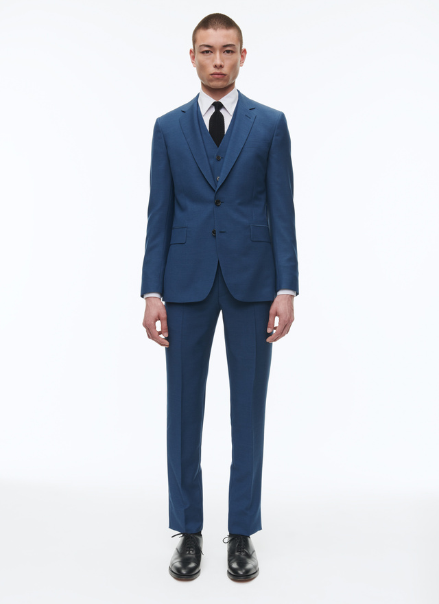 Men's suit sapphire blue virgin wool Fursac - C3AVOX-F502-35
