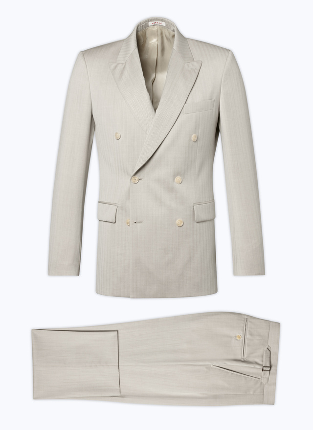 Men's beige - houndstooth pattern suit Fursac - C3DATI-DC13-A006