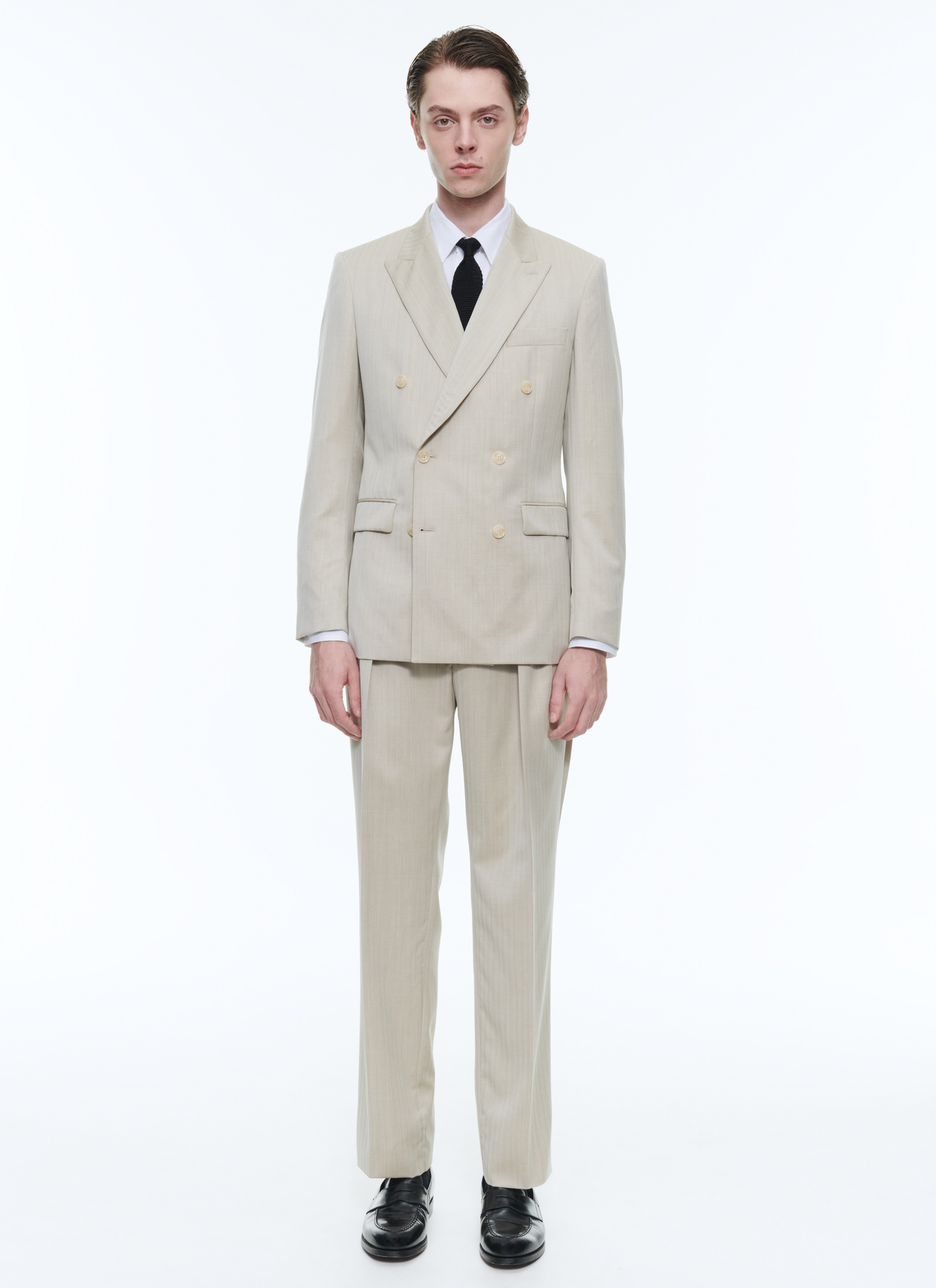 Men's suit beige virgin wool serge Fursac - C3DATI-DC13-A006