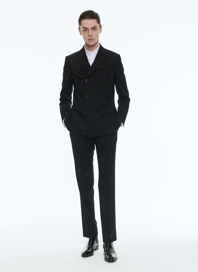 Men's suit black blended wool serge Fursac - 23EC3BLIS-BC27/20
