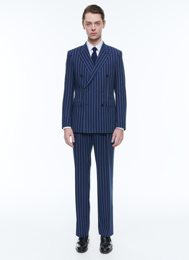Men's suit blue virgin wool serge Fursac - C3DATI-DC06-D029