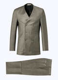 Wool collarless double-breasted suit - C3CATE-CC46-H018