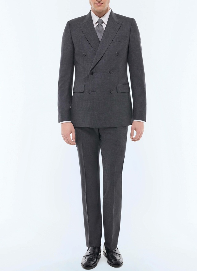 Men's suit charcoal grey end-on-end virgin wool Fursac - C3FOCA-CC64-B029