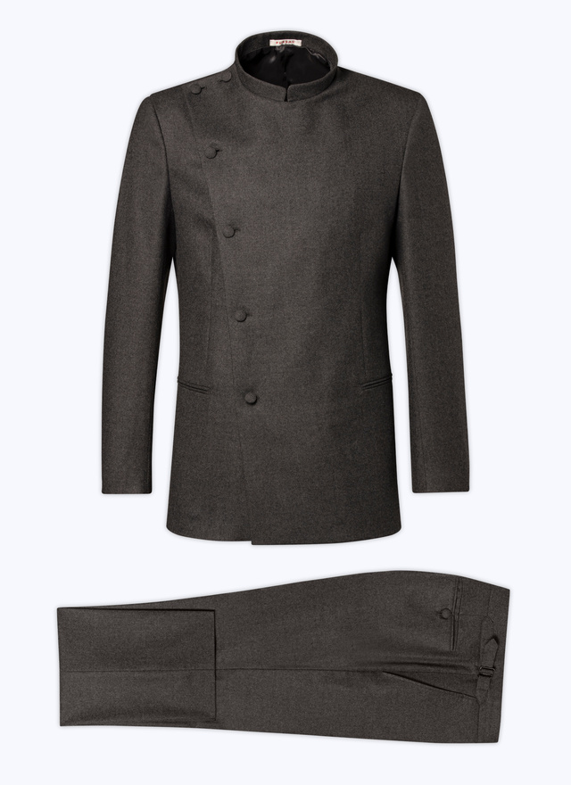 Men's suit grey blended virgin wool flannel Fursac - C3CBOU-OC55-22