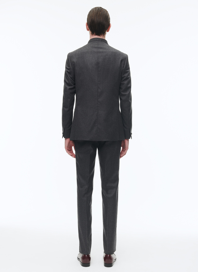 Men's grey blended virgin wool flannel suit Fursac - C3CBOU-OC55-22