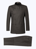 Wool officer collar double-breasted suit - C3CBOU-OC55-22