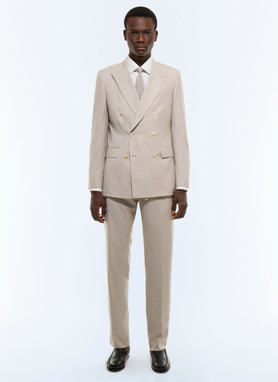 Men's suit greyish-beige super 150's virgin wool Fursac - C3FOUG-JC21-A007