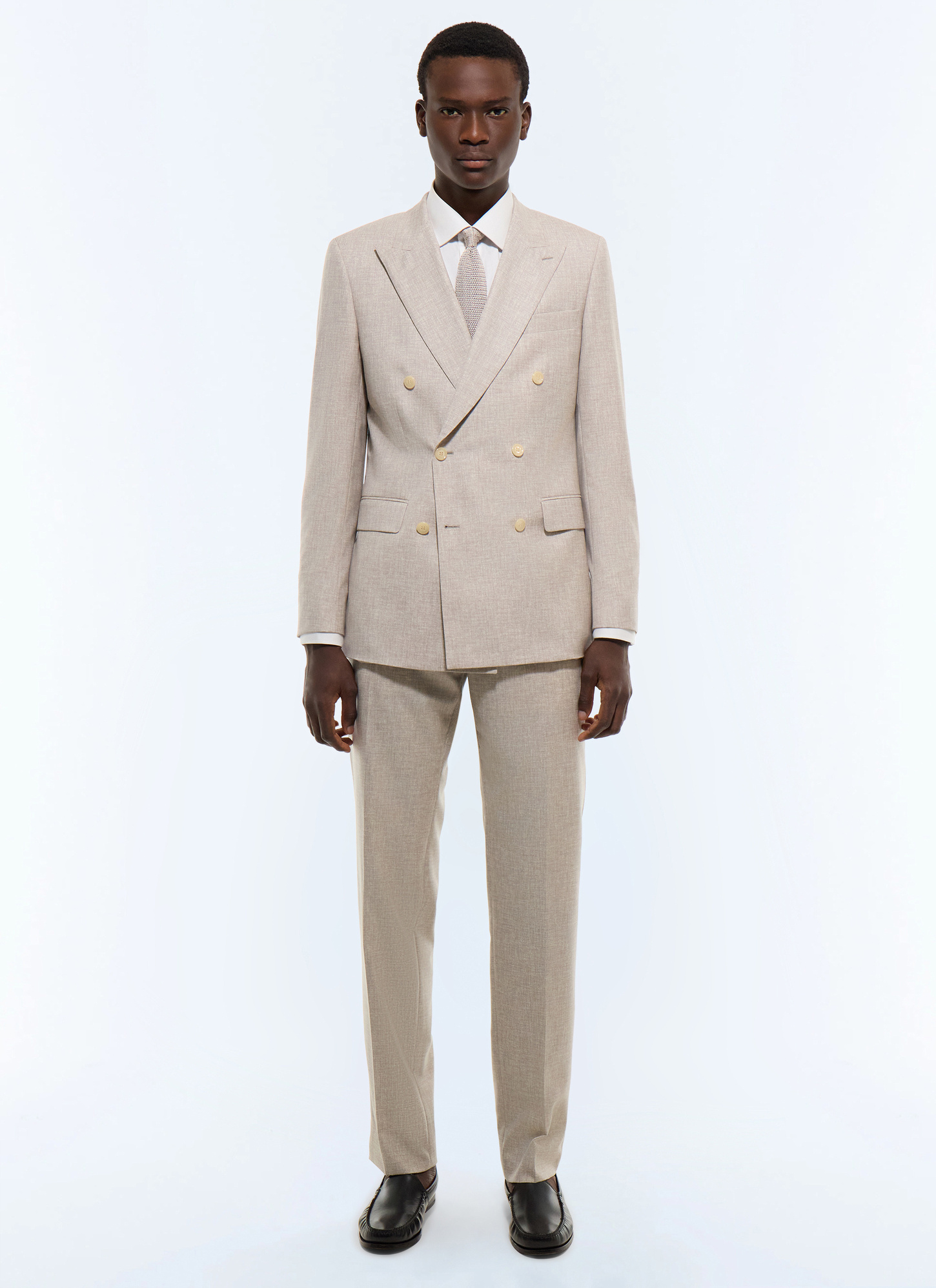 Men's suit greyish-beige super 150's virgin wool Fursac - C3FOUG-JC21-A007