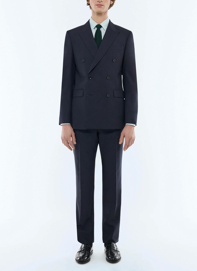 Men's suit navy blue fresco virgin wool canvas Fursac - C3FOCA-BV01-30