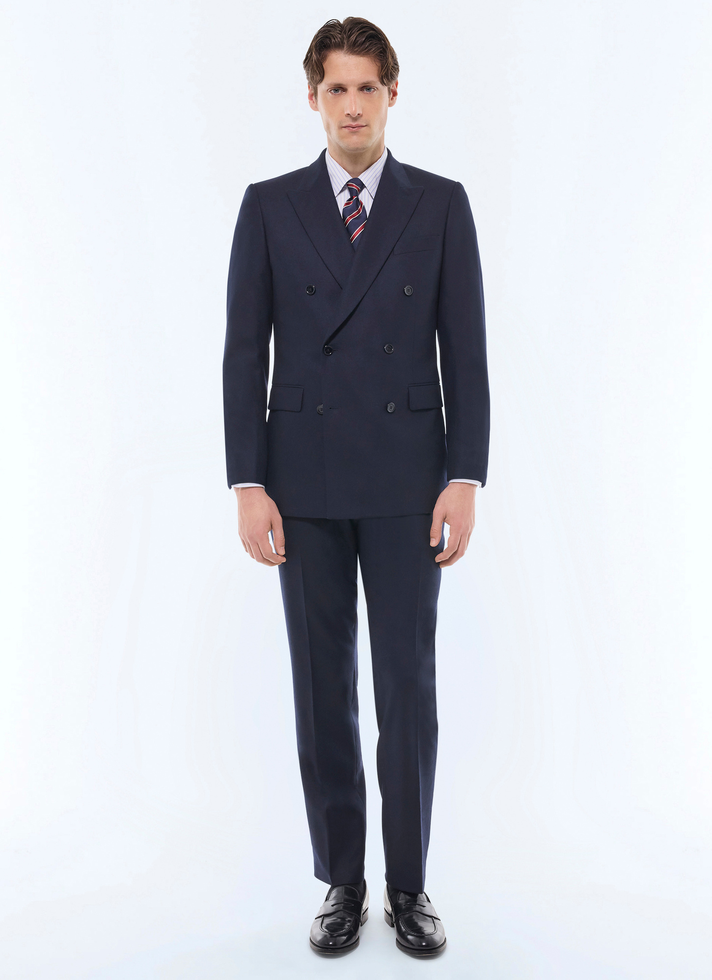 Men's suit navy blue certified virgin wool flannel Fursac - C3FOCA-EC29-D030