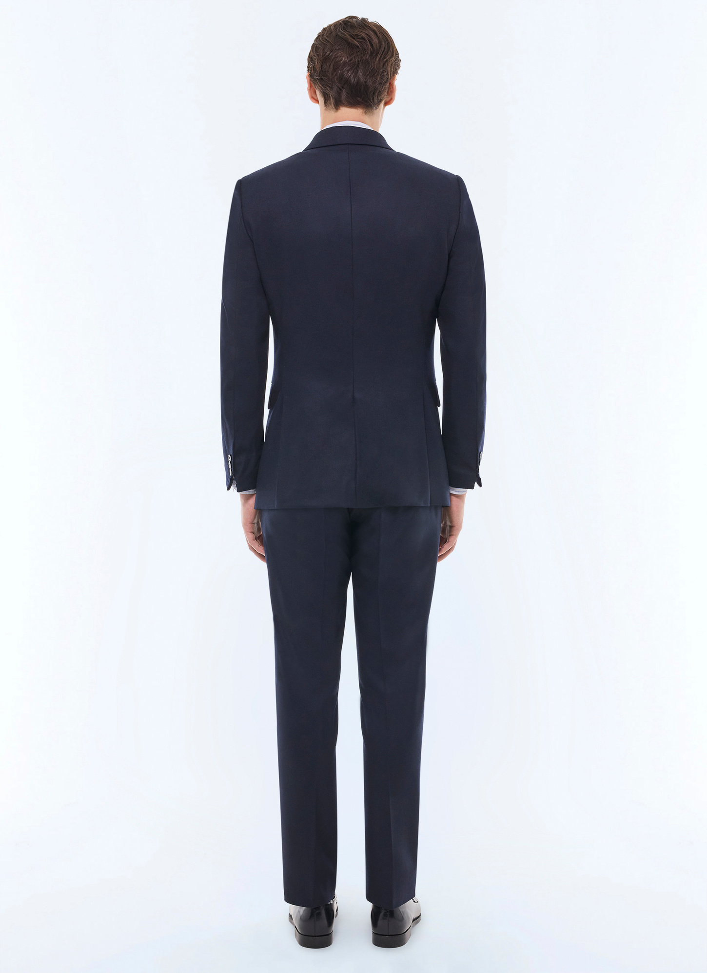 Men's blue, navy blue certified virgin wool flannel suit Fursac - C3FOCA-EC29-D030