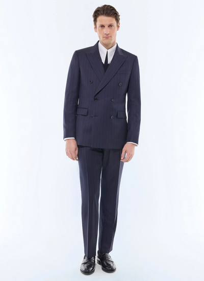 Men's suit navy blue certified virgin wool twill Fursac - C3FOUG-GC07-D030
