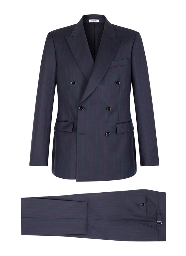Men's suit navy blue certified virgin wool twill Fursac - C3FOUG-GC07-D030