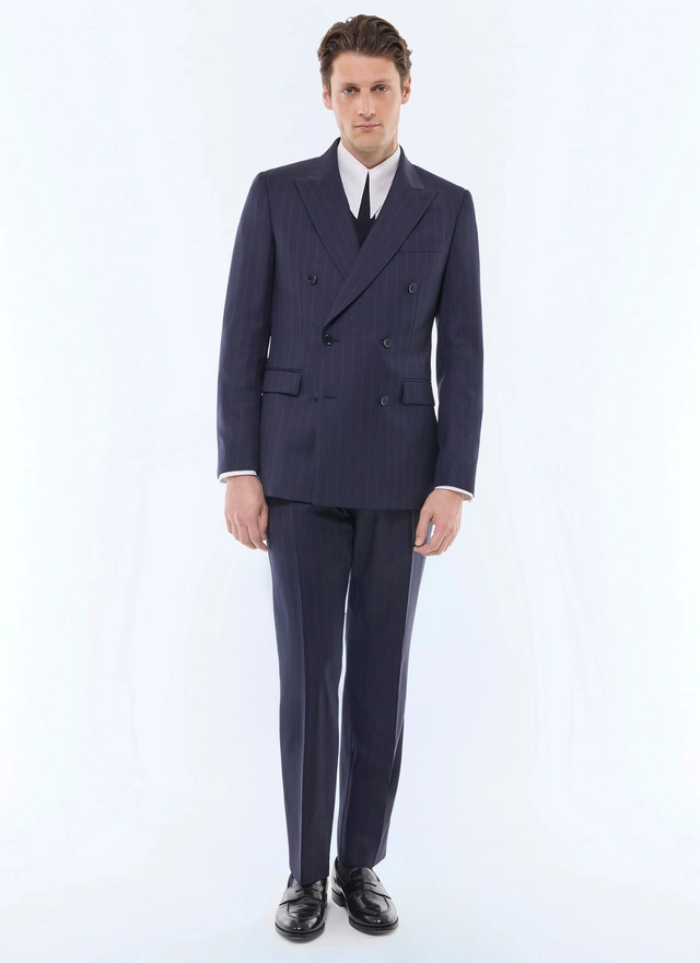 Men's suit navy blue certified virgin wool twill Fursac - C3FOUG-GC07-D030