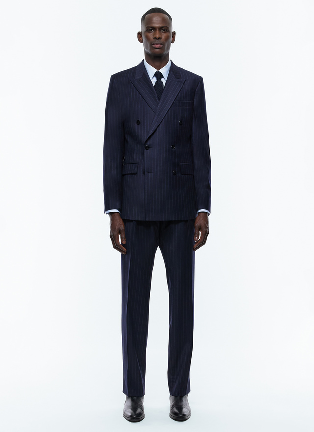 Men's suit navy blue virgin wool Fursac - C3EMMY-EC06-D030