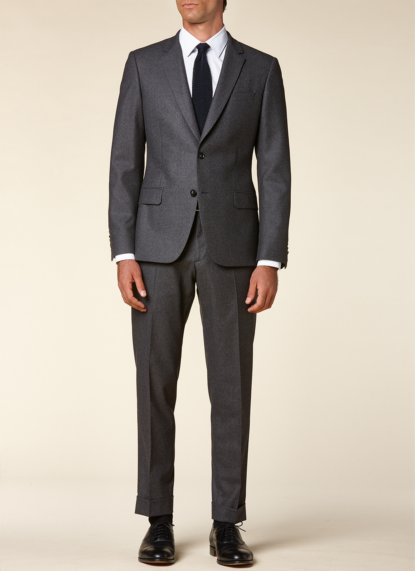 Men's suit anthracite grey istretch wool flannel Fursac - C3ILYA-OC55-29