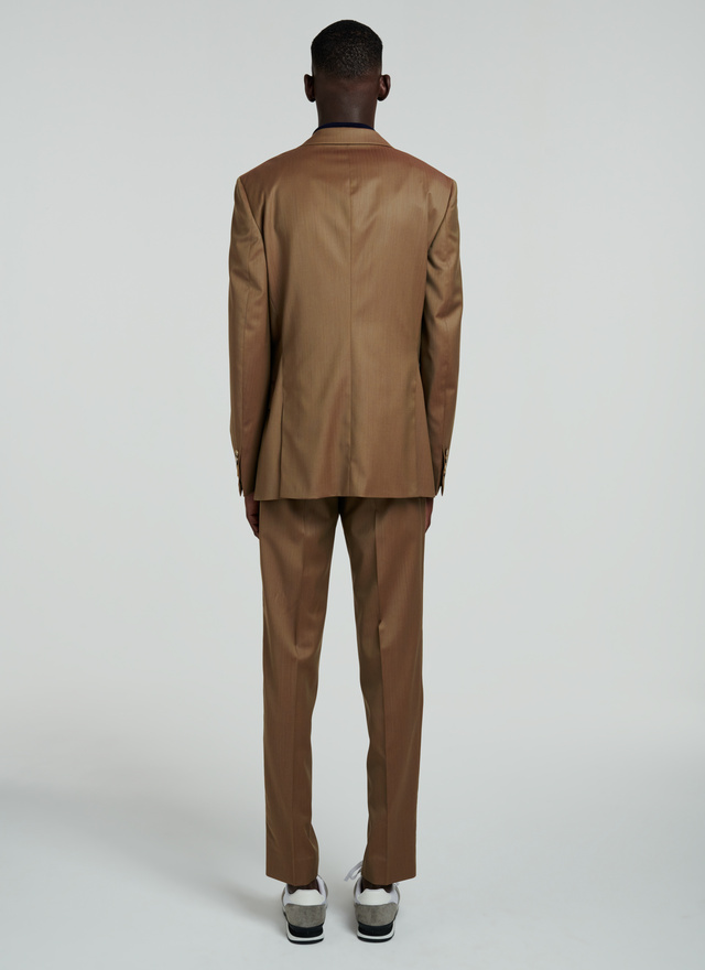 khaki wool suit