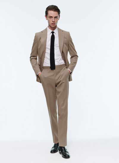 Men's suit beige virgin wool Fursac - 22HC3ALLO-AX04/08