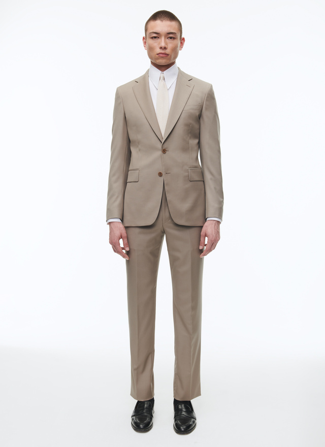 Men's suit beige virgin wool Fursac - C3VRAP-VC41-08
