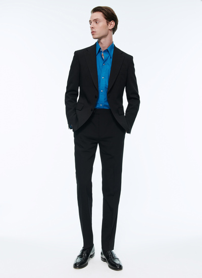 Men's suit black virgin wool, polyamide and elastane Fursac - 22HC3AVRA-AC71/20