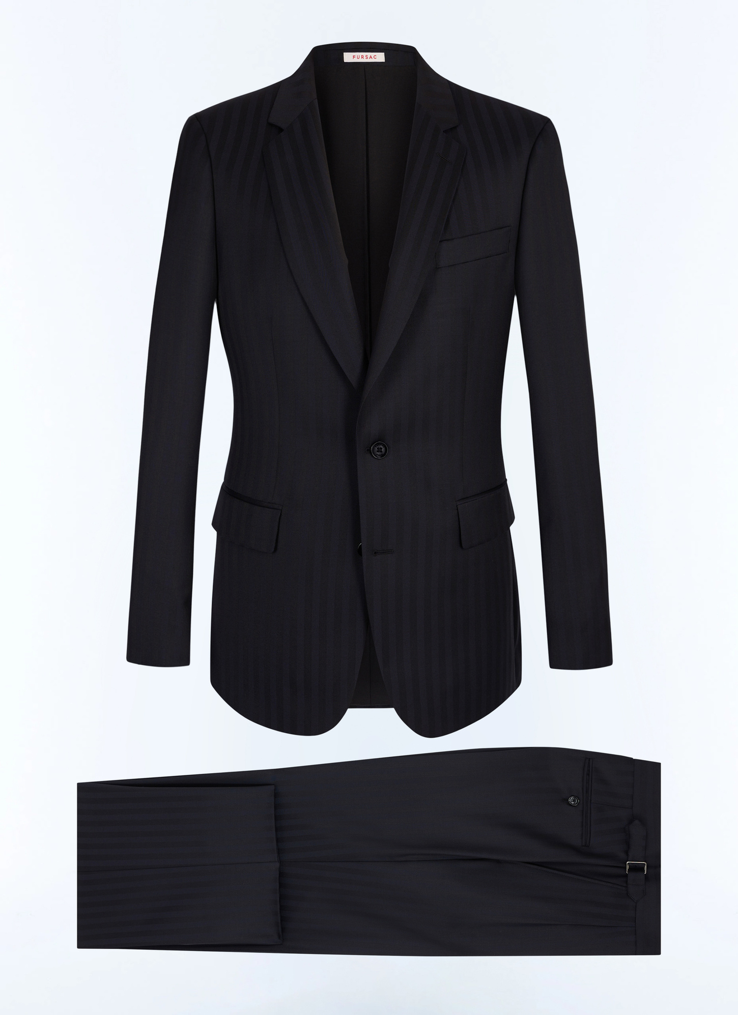 Men's black and navy blue stripes suit Fursac - C3GREG-JC38-D030