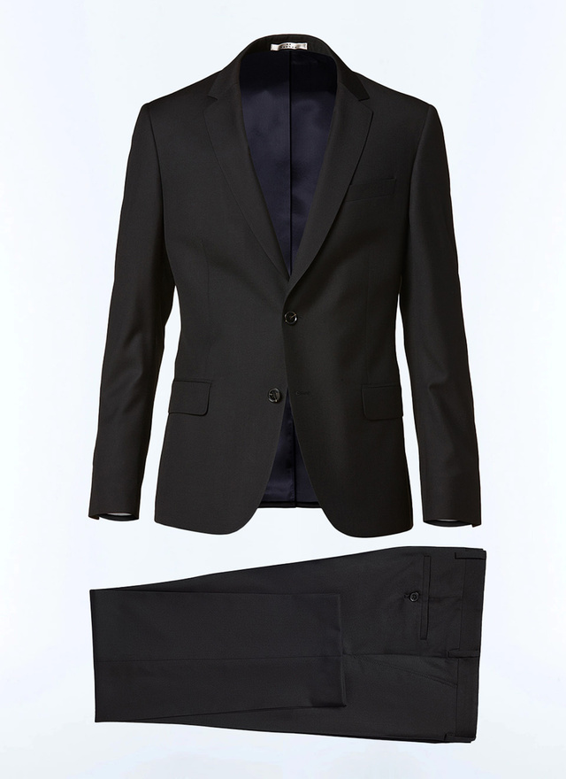 Men's black virgin wool serge suit Fursac - C3EXUN-RC33-20