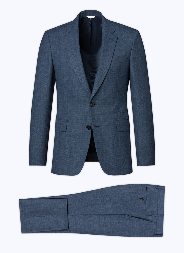 Men's blue - houndstooth pattern suit Fursac - C3AXUN-AC14-34