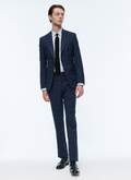 Blue wool suit with Prince of Wales pattern - C3AXUN-AC84-33