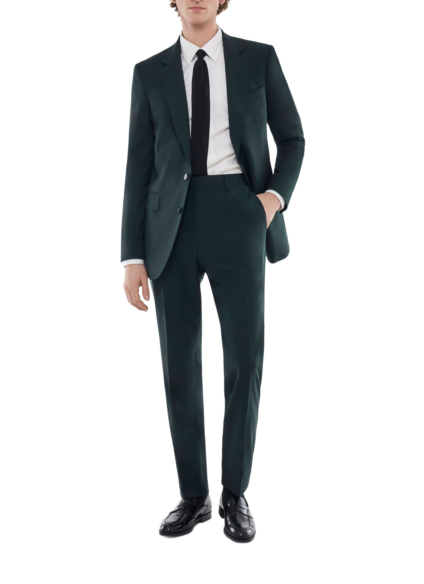 Men's suit bottle green virgin wool canvas Fursac - C3FOXA-FC38-H011