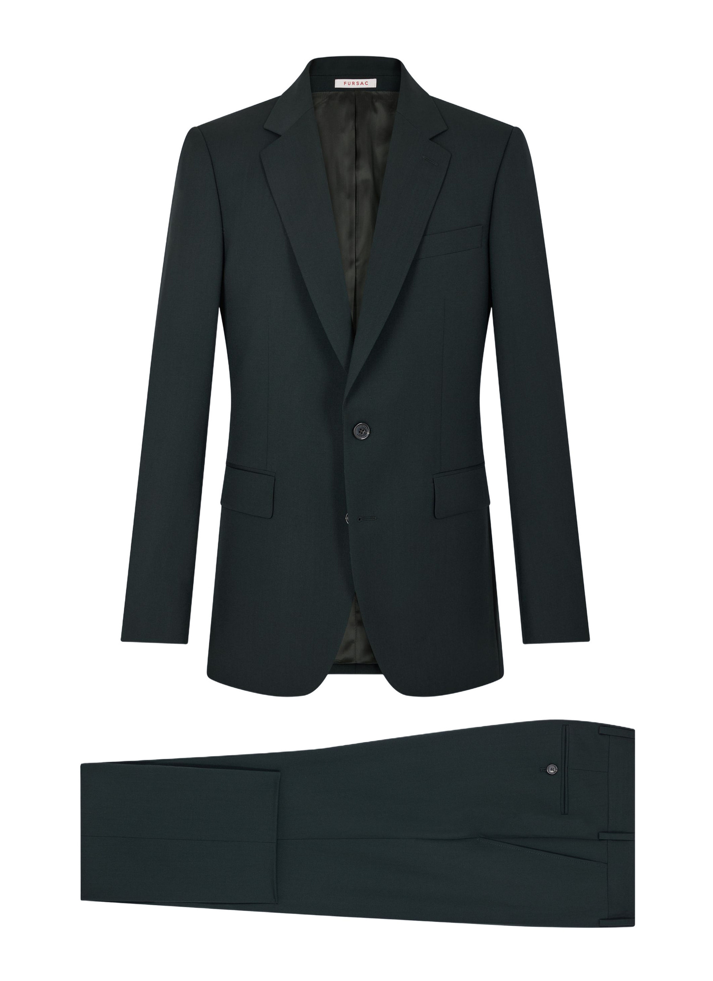 Men's green virgin wool canvas suit Fursac - C3FOXA-FC38-H011