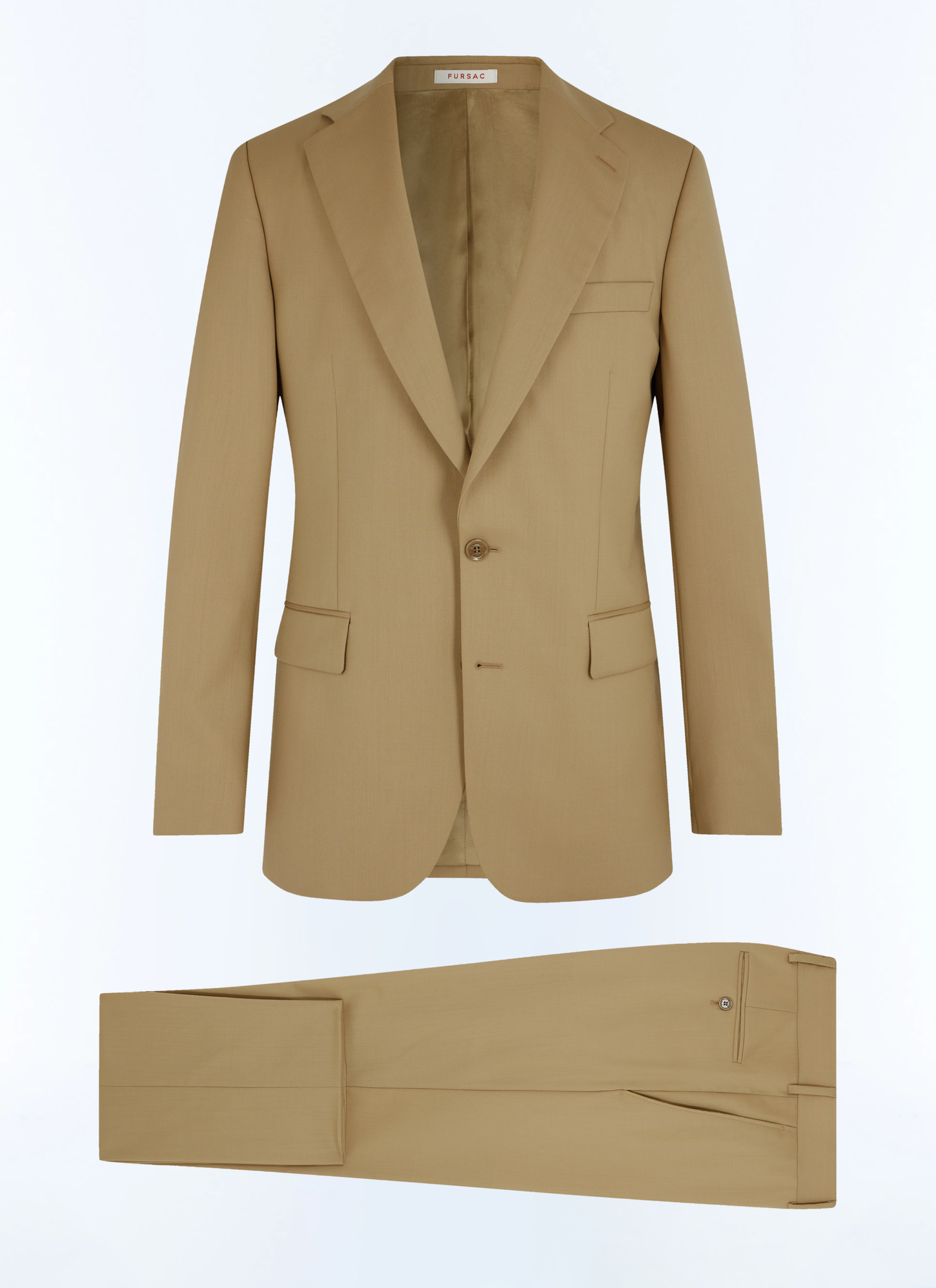 Men's brown certified virgin wool serge suit Fursac - C3FAVR-FC05-A011