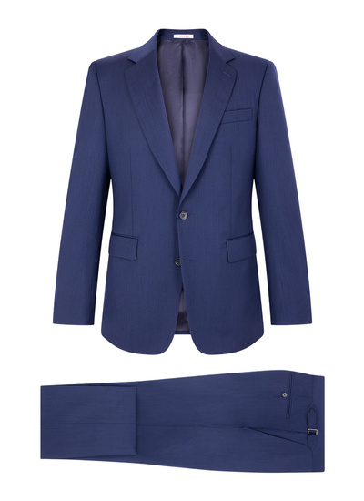 Fursac men's suit - Carbon blue - Tone on tone herringbone pattern fitted herringbone wool suit C3GREG-GC15-D031