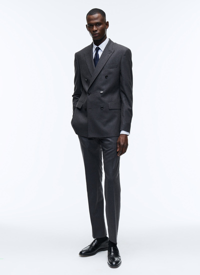 Men's suit charcoal grey blended wool flannel Fursac - 22HC3VOCA-OC55/22