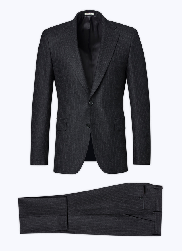 Men's charcoal grey - chalky-white stripes suit Fursac - 22HC3AVRA-AC23/21