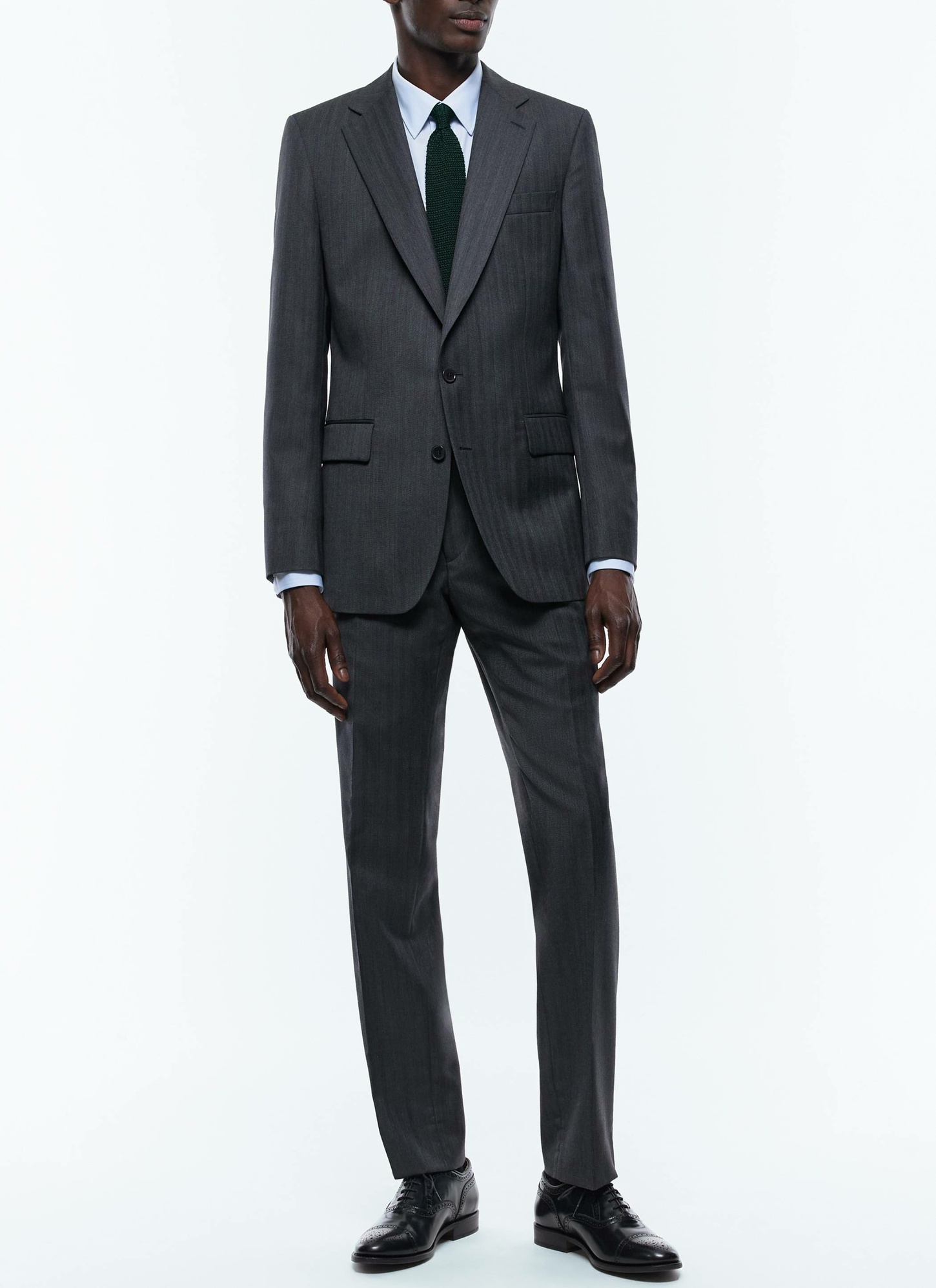 Men's suit charcoal grey certified virgin wool Fursac - C3ECOM-EC18-B021
