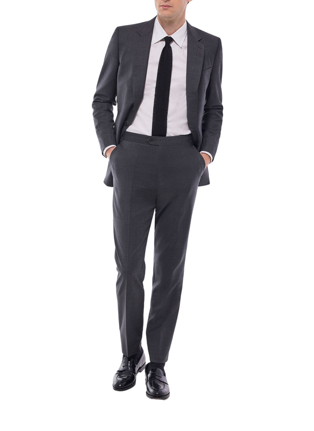 Men's suit charcoal grey certified virgin wool Fursac - C3GREG-GC14-B022