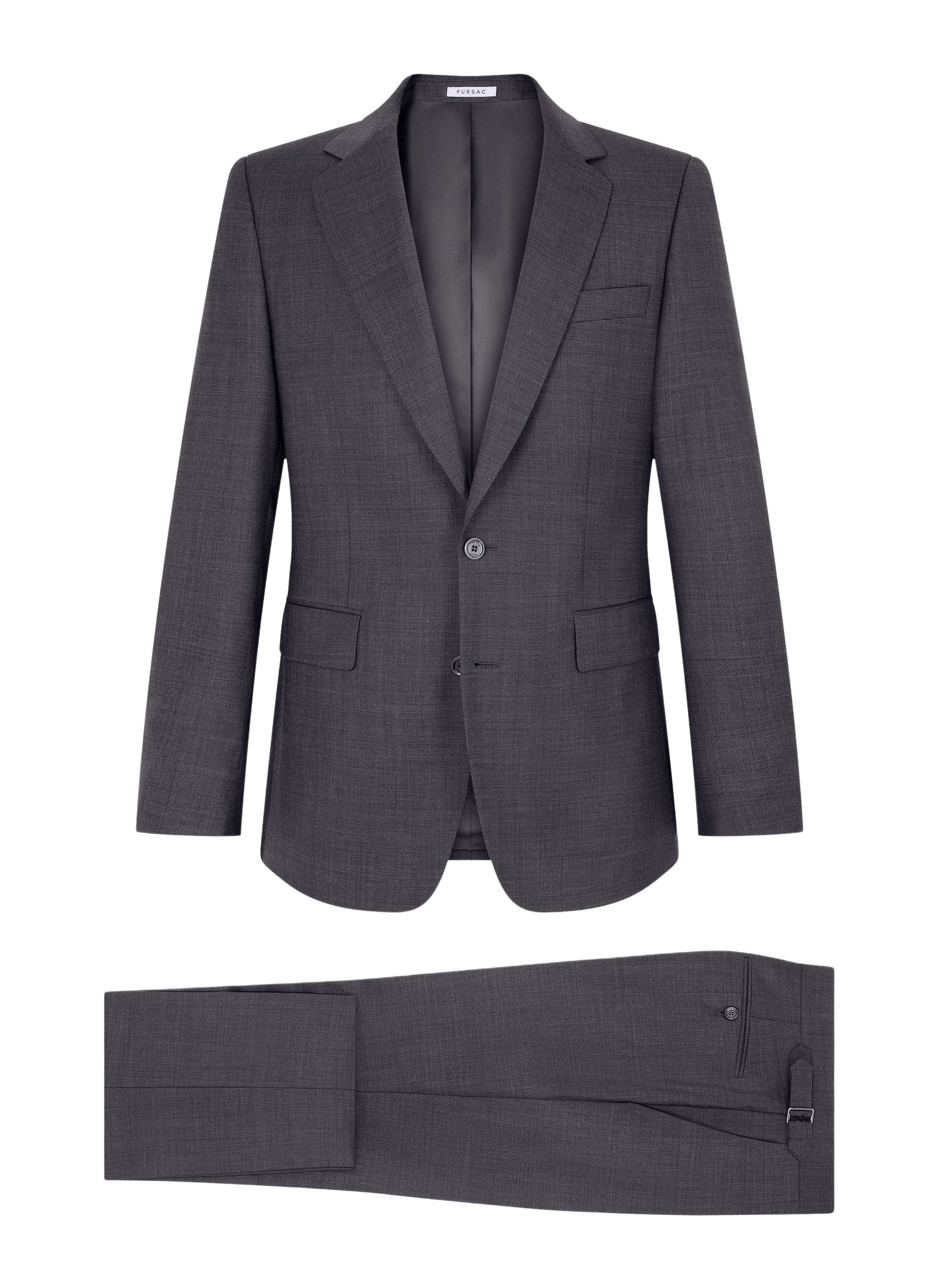 Men's grey certified virgin wool suit Fursac - C3GREG-GC14-B022