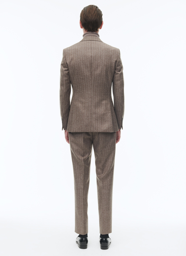 Men's brown virgin wool flannel suit Fursac - C3CITY-CC23-G015