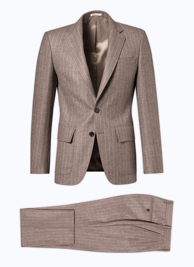 Men's chestnut - stripes suit Fursac - C3CITY-CC23-G015
