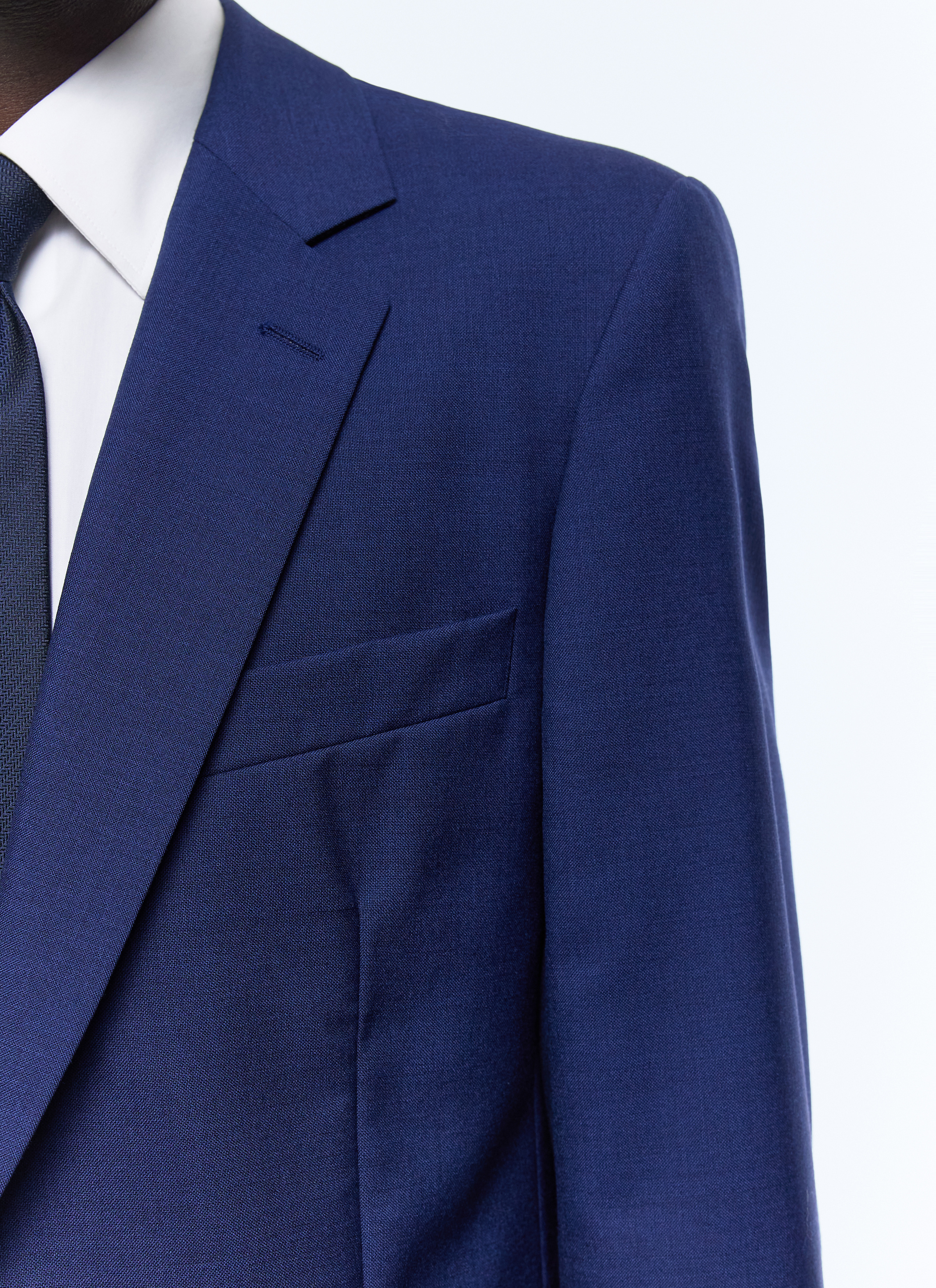 Navy Blue Semi Plain Slim Fit Suit for Men - Fursac C3EXUN