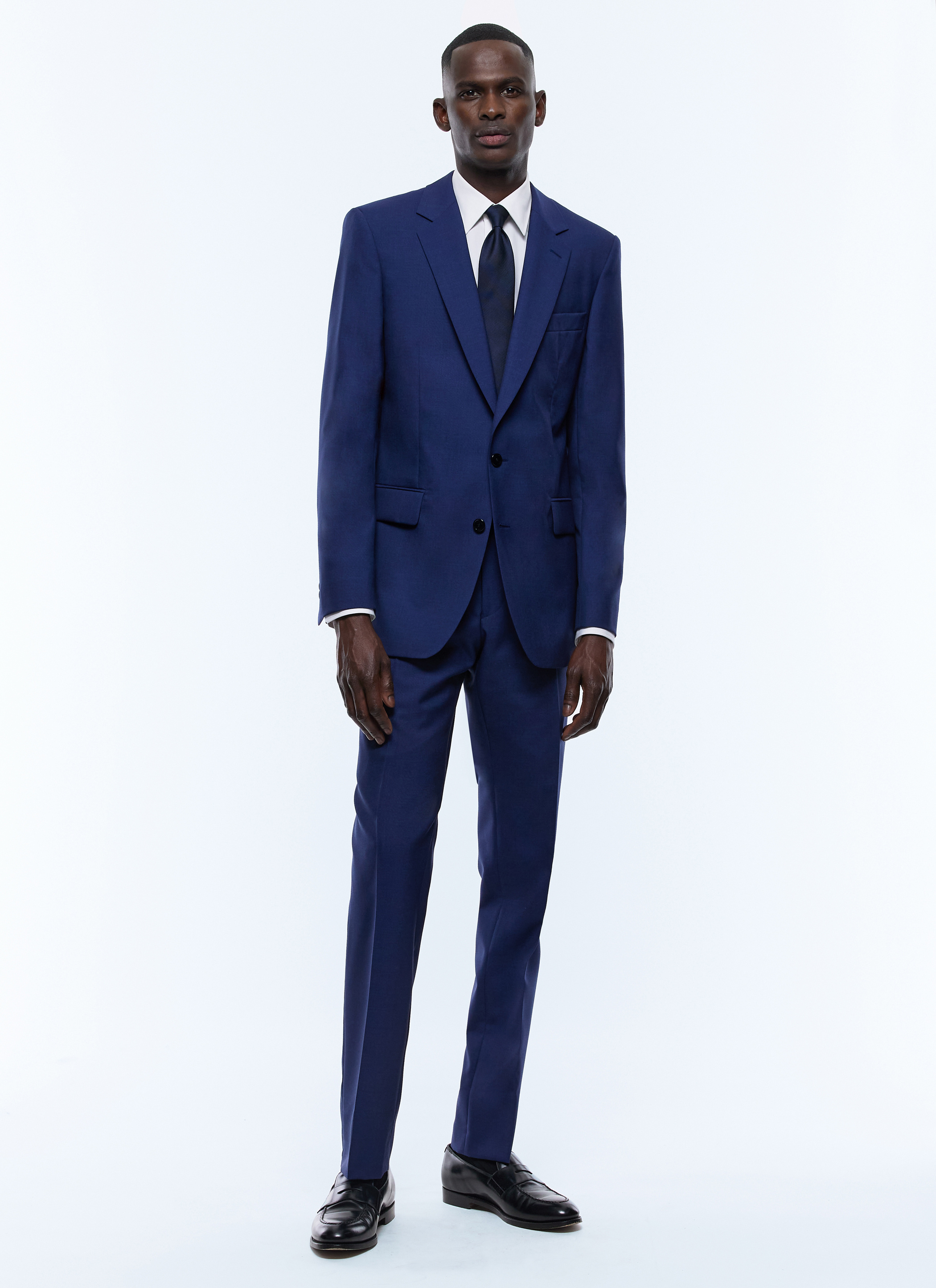 Denim Blue Prince Of Wales Suit for Men - Fursac C3EXUN-BV01
