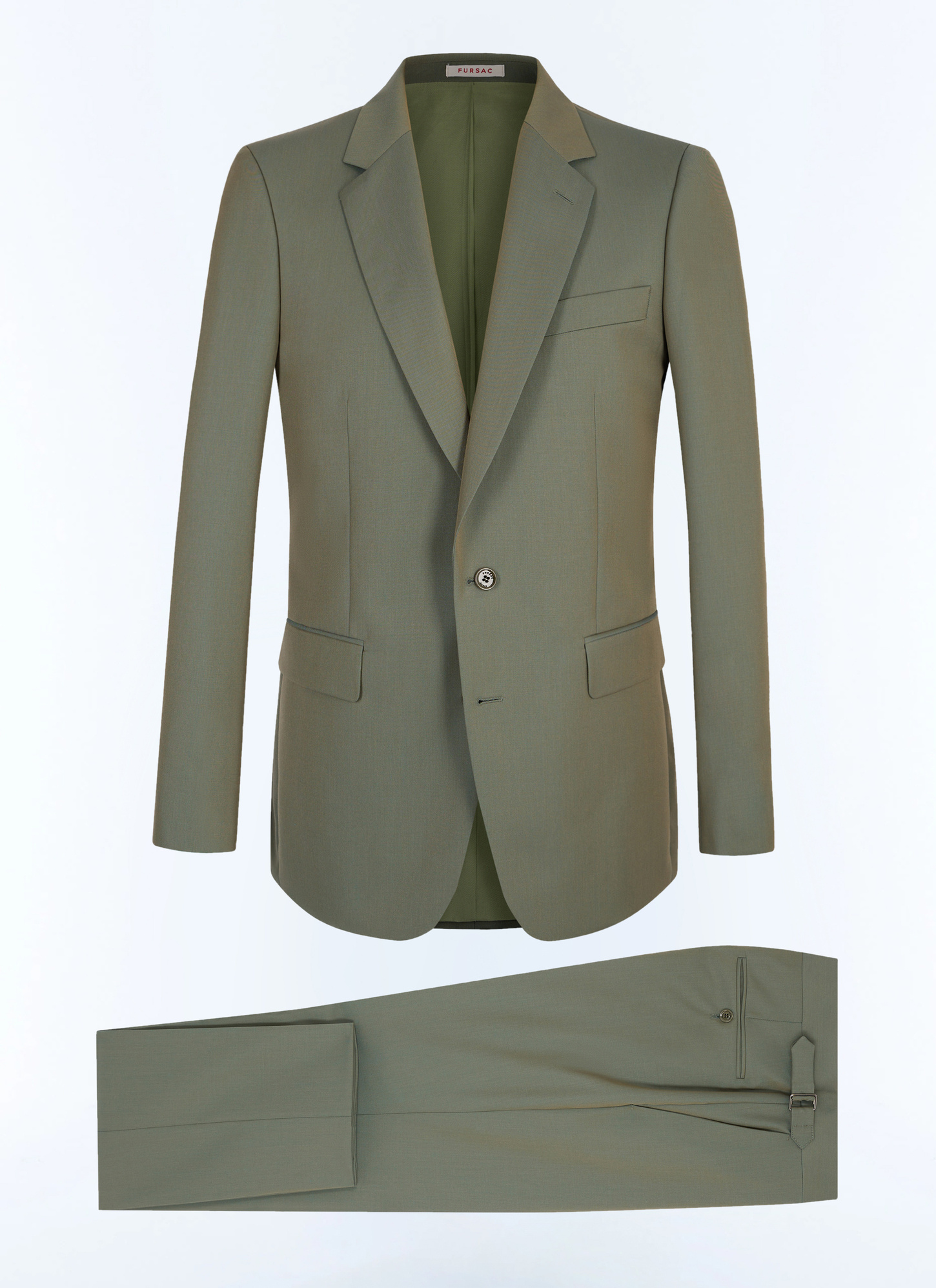 Men's english green - bluish luminous highlights suit Fursac - C3GREG-JC14-H011