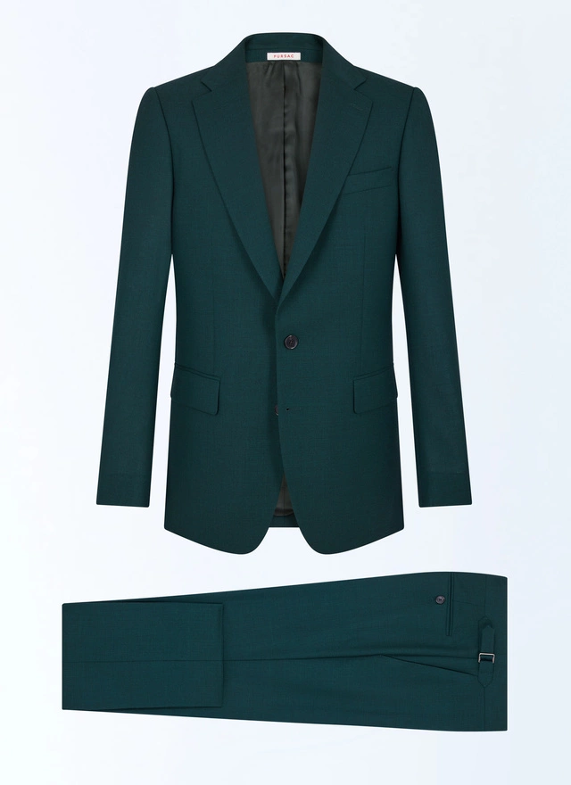 Men's green fresco virgin wool canvas suit Fursac - C3ERZA-BC19-41