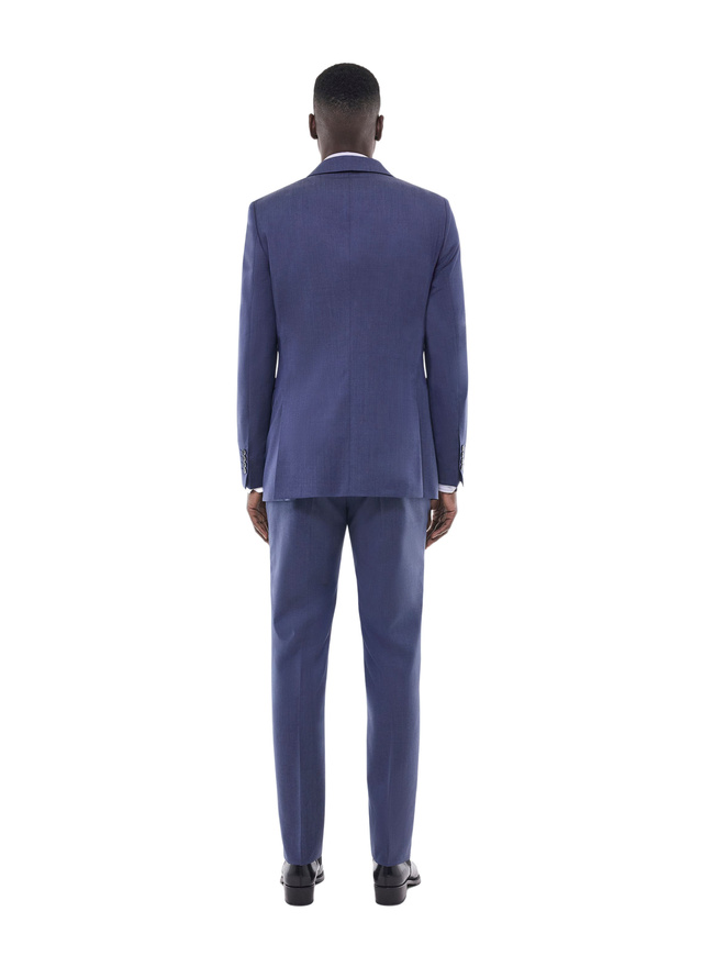 Men's suit grey blue certified virgin wool canvas Fursac - C3FOXA-GC16-D028