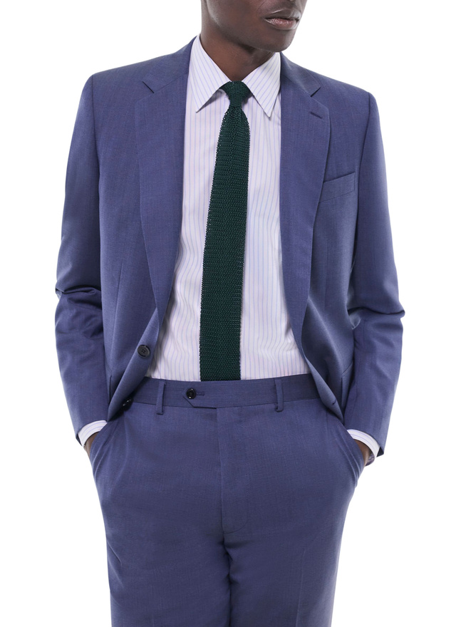 Men's blue, navy blue certified virgin wool canvas suit Fursac - C3FOXA-GC16-D028